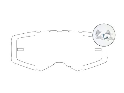 AirScreen otvíratelné čiré sklo se zámky pro brýle AERO EX