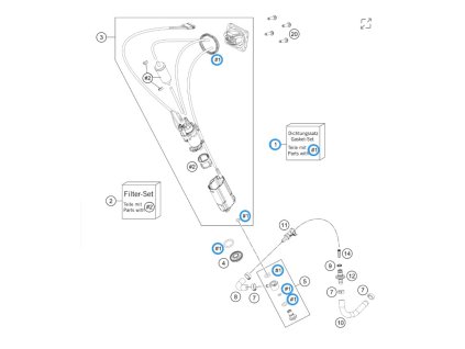 Originál sada těsnění kolem palivové pumpy KTM EXC/F 2012-2023, Husqvarna TE/FE, Gas Gas EC/F