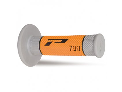Progrip 790 OFF ROAD Gripy rukojeti (tři vrstvy, reverse waffle + vroubkování, šedá / oranžová)