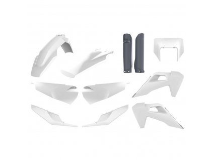 Sada plastů Polisport pro ENDURO Husqvarna 2020-2023 (OEM bílá + vidlice šedá)