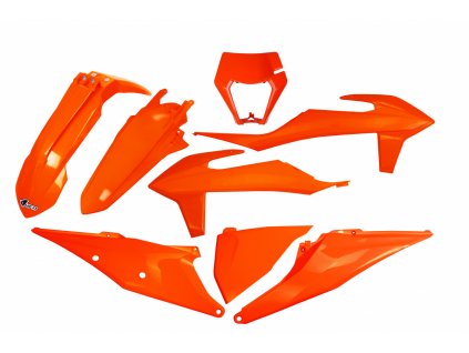complete body kit with headlight neon orange ktm