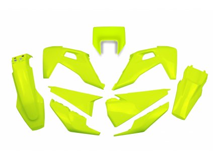 complete body kit with headlight neon yellow husqvarna