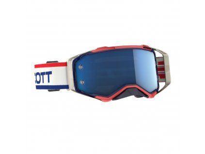 Brýle Scott Prospect retro bílá/modrá (sklo zrcadlové modrá + čiré)