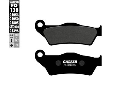 BRZDOVÉ DESTIČKY ZADNÍ GALFER Semi Metal