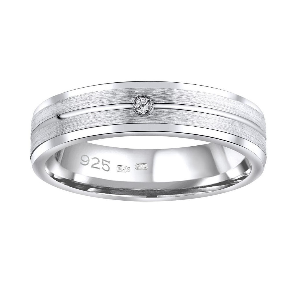 Snubní stříbrný prsten AVERY v provedení se zirkonem pro ženy