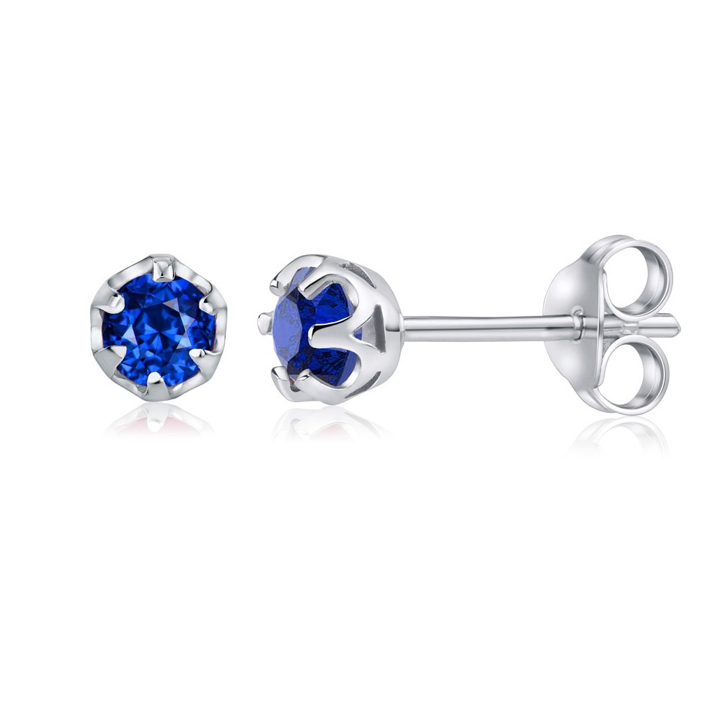 Stříbrné náušnice pecky s přírodním modrým topazem Swarovski Gemstones