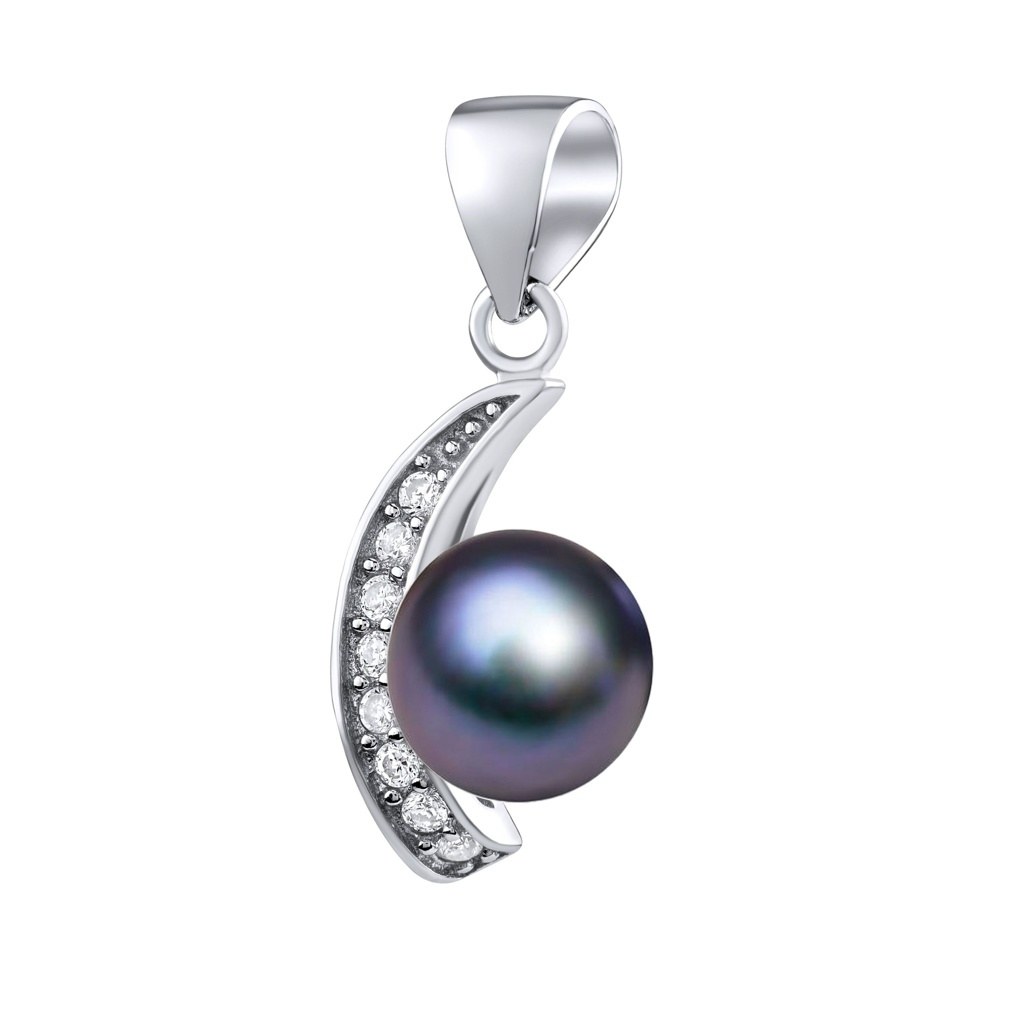 GIO CARATTI stříbrný přívěsek s přírodní perlou v barvě Tahiti FNJP0608 BP