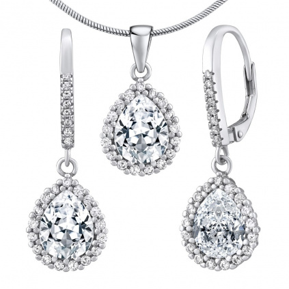 Stříbrný set šperků AMIRA náušnice a přívěsek