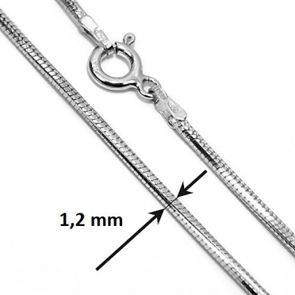 Stříbrný řetízek hádek osmihran 1,2 mm