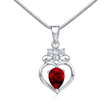 Stříbrný přívěsek SRDCE s pravým přírodním topazem Swarovski Gemstone