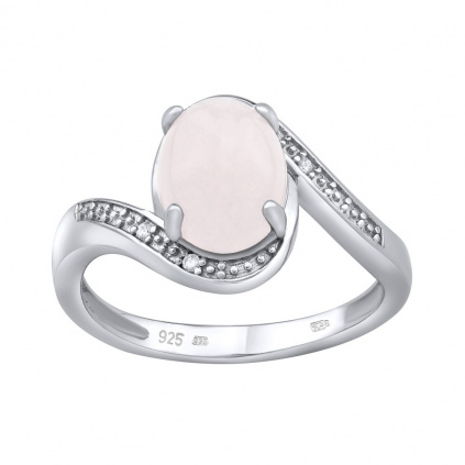 stříbrný prsten s přírodním Růženínem