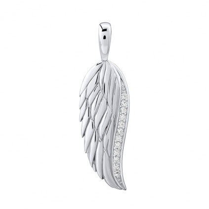 Stříbrný přívěsek andělské křídlo Lasha se zirkony