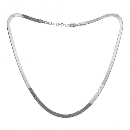 Stříbrný plochý náhrdelník hádek Valencia 5 mm