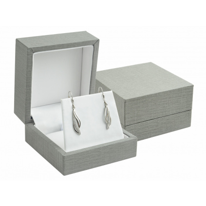 Dárková krabička na náušnice, řetízek šedá ER-6/A3