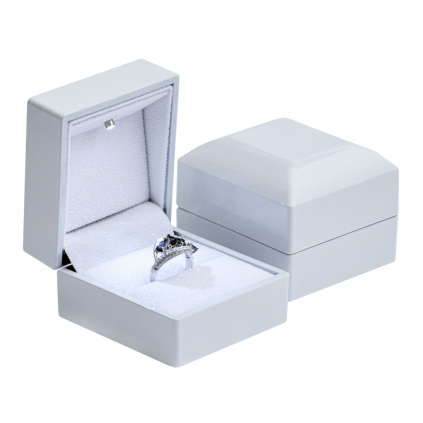 Luxusní dárková krabička na prsten s LED osvětlením bílá KZ-3/A1/A1