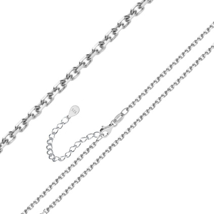 Dětský stříbrný řetízek očkový Anker 1,3 mm s prodloužením 36 cm + 3 cm