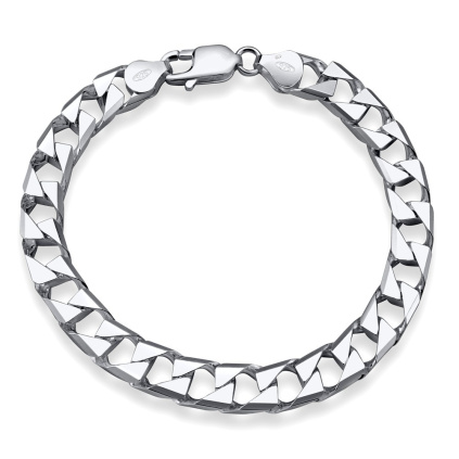 Masivní stříbrný řetěz na ruku SQUARE CURB Pancr 8 mm / 22 cm