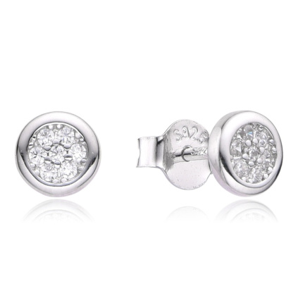Stříbrné náušnice pecky s čirými zirkony 5,5 mm
