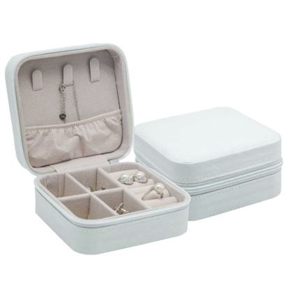 Cestovní šperkovnice koženková bílá SP-1815/A1