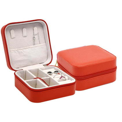 Cestovní šperkovnice koženková červená SP-1815/A7