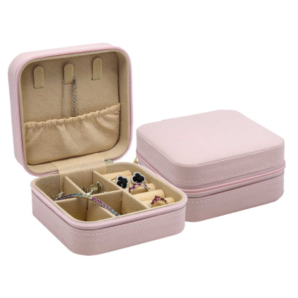 Cestovní šperkovnice koženková růžová SP-1815/A5