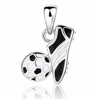 Stříbrný přívěsek fotbalová kopačka s míčem