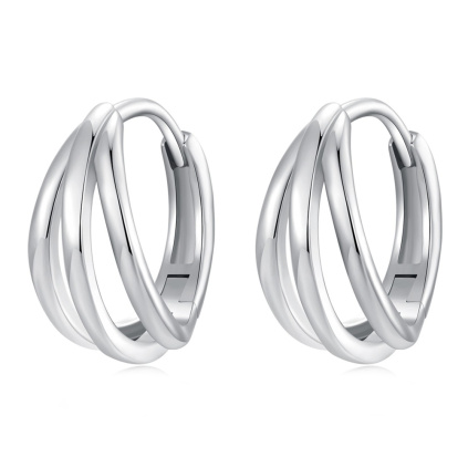 Stříbrné náušnice kroužky trio