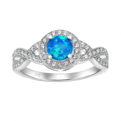Stříbrný prsten CHERIE s modrým opálem