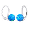 Stříbrné náušnice s kuličkou modrého opálu 8 mm+