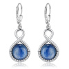 Stříbrné náušnice visací s přírodním modrým Kyanitem
