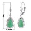 Stříbrné náušnice visací s přírodním Jadeitem