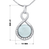 stříbrný přívěsek s přírodním Akvamarínem+