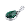 Stříbrný přívěsek Esmeralda s přírodním Malachitem a zirkony