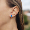 Stříbrné náušnice pecky s modrým opálem NB906-OP05+