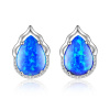 Stříbrné náušnice s modrým opálem