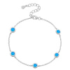 Stříbrný náramek kolečka s modrým opálem