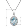 Stříbrný náhrdelník s oválným přírodním topazem a zirkony-