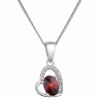 Stříbrný náhrdelník srdce s s přírodním granátem