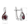 Stříbrné náušnice slza s přírodními granáty-