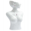 Plastová busta na náušnice a náhrdelník bílá  PX-2553/A1