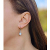 Stříbrné visací náušnice Carmen s bílým opálem a zirkony NB-3478-OP17+