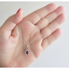 Stříbrný přívěsek Lina s přírodním granátem a Brilliance Zirconia JSW1001SGR+-+
