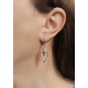 Stříbrné visací náušnice list s červeným zirkonem MHT-4406/SR00+