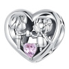 Stříbrný přívěsek korálek srdíčko chlapec a dívka