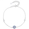 Stříbrný dámský náramek s modrými a čirými zirkony Sibia