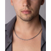 Stříbrný řetěz CURB Pancer 4 mm - rhodiovaný / 55 cm+