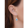 Stříbrné náušnice s modrým opálem a zirkony Daria+