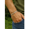 Stříbrný pánský masivní náramek Figaro 7 mm / 21 cm+
