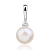 Stříbrný přívěsek s bílou přírodní perlou Justine