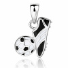 Stříbrný přívěsek fotbalová kopačka s míčem